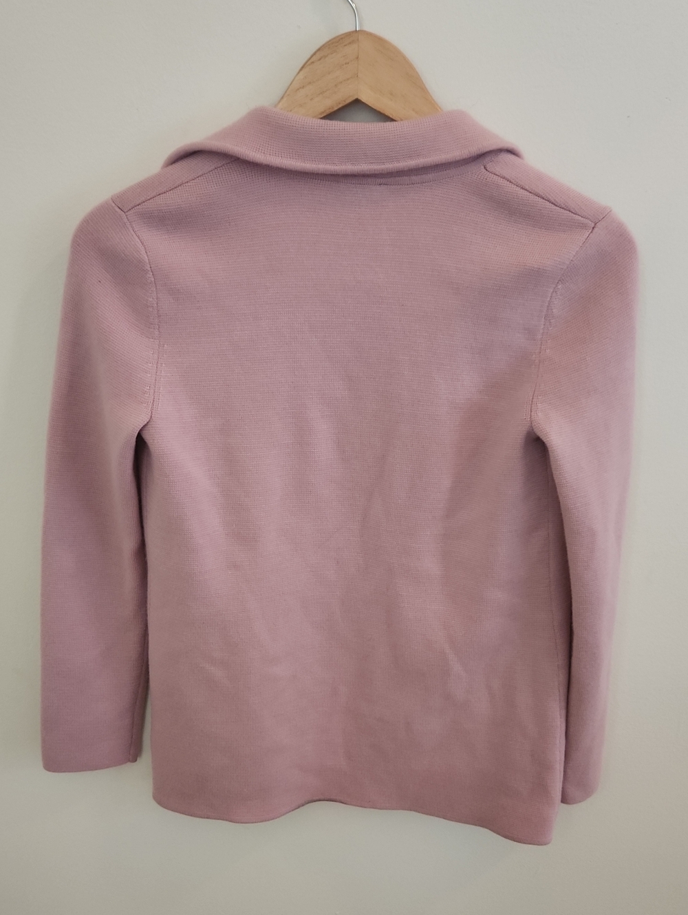 Talbots Sweater Blazer Merino Wool Blush Pink Knit Open-Front Petite - Picture 8 of 8